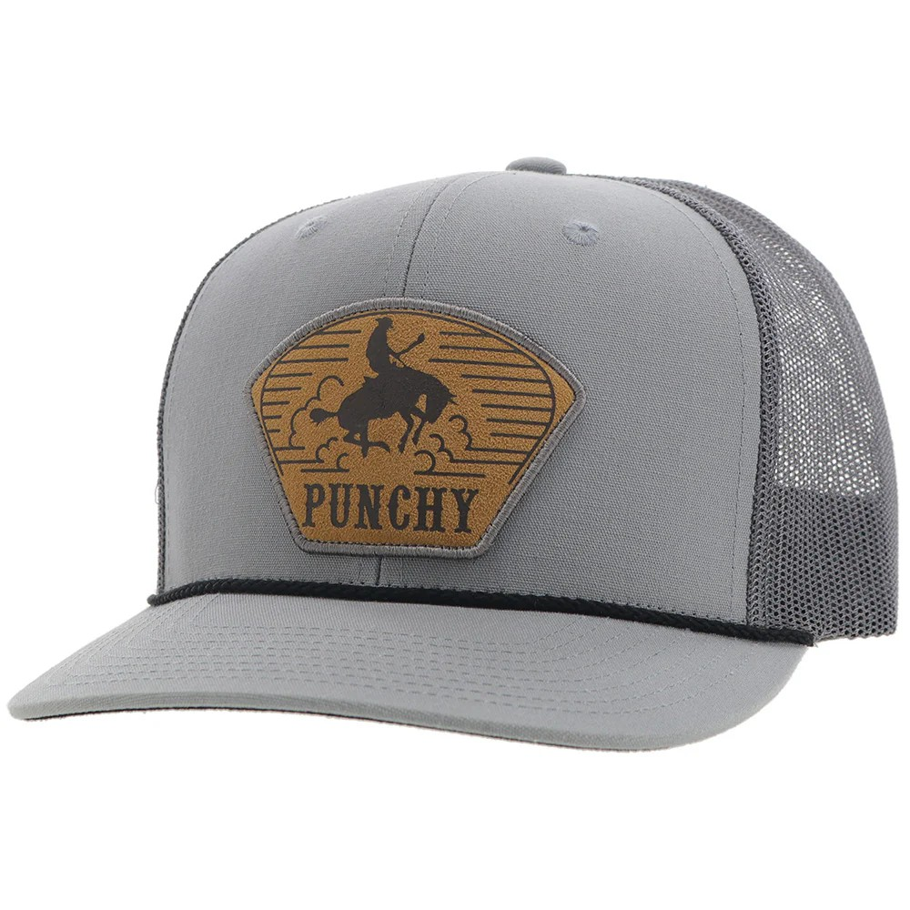 Hooey Cavvy Punchy Hybrid Bill Trucker Cap - Grey