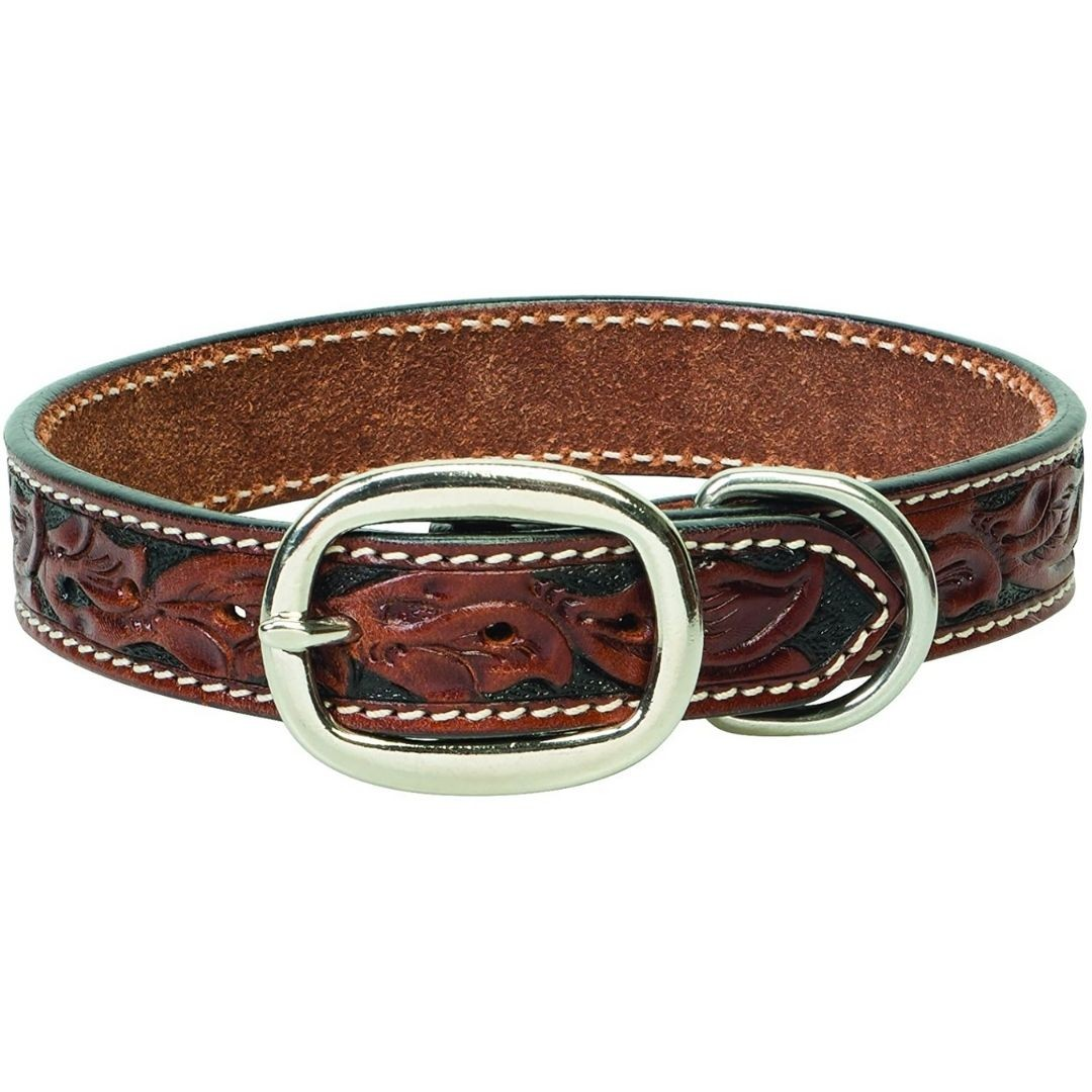 Weaver Leather Floral Collar 3/4" - Carved Chestnut