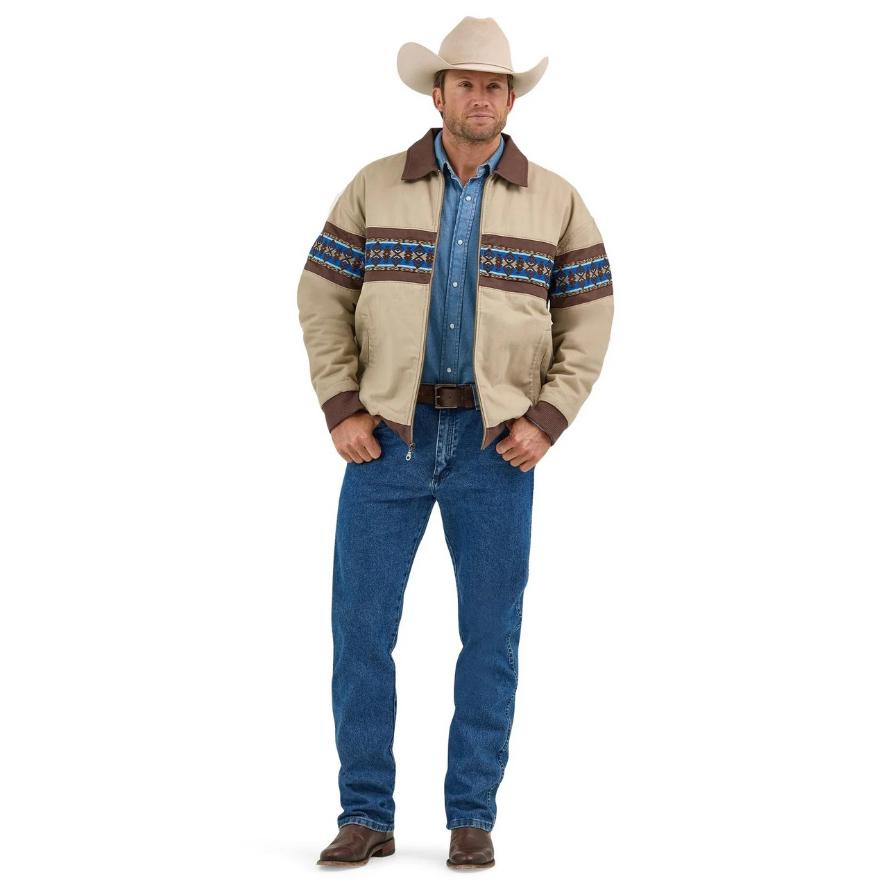 Wrangler Men's Long Sleeve Checotah Bomber Jacket- North Shore