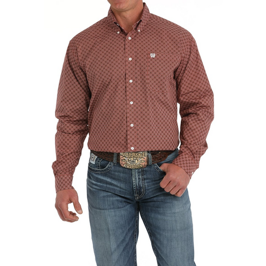 Cinch Men's Long Sleeve Western Shirt - Red