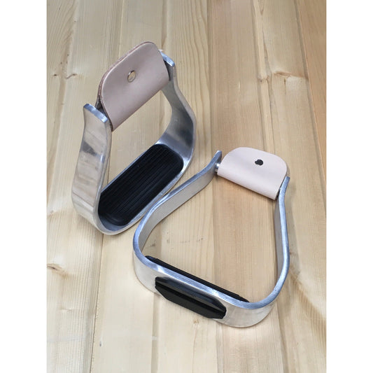 Irvine Aluminum Barrel Stirrups w/Rubber Pad Bottom