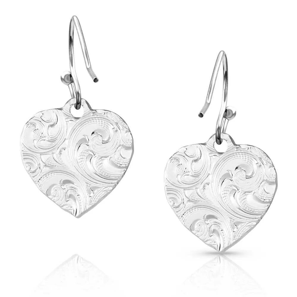 Montana Silversmith Chiseled Heart Earrings