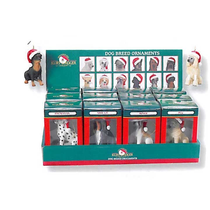Cat/Dog w/Santa Hat Ornaments