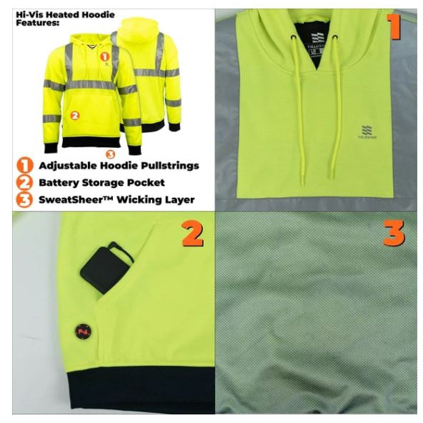 HI-VIZ Pullover Hoodie Men's 7.4V  HI-VIZ  CSA Canada