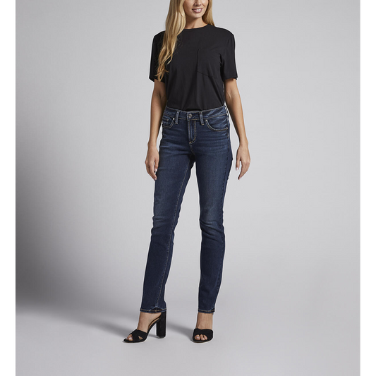 Silver Women's Elyse Mid Rise Straight Leg Jeans