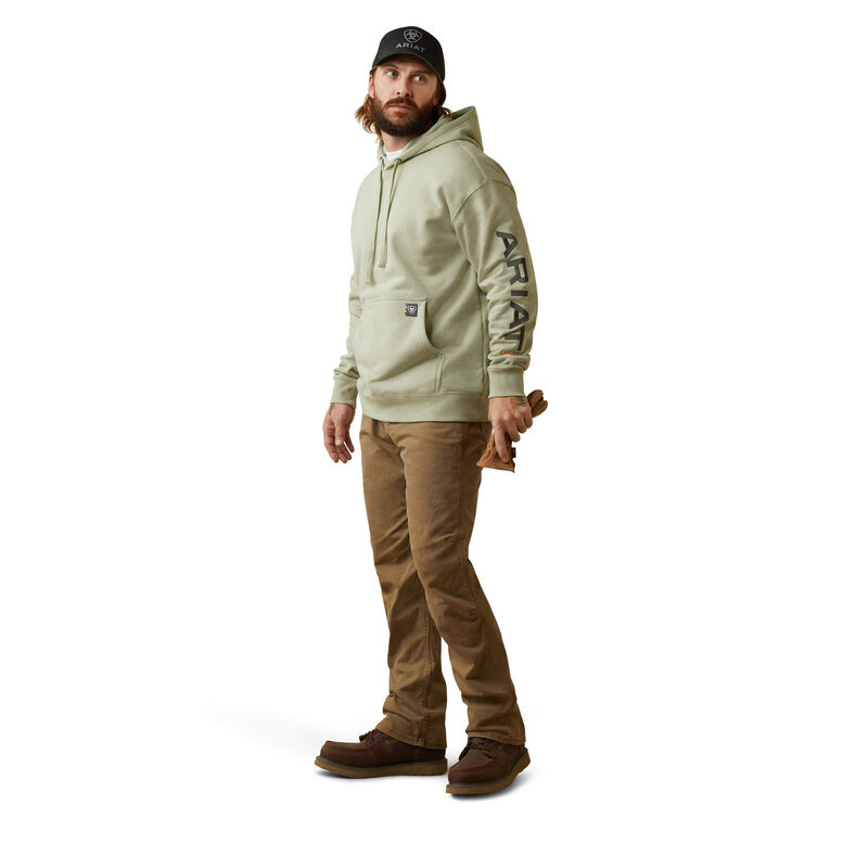 Ariat Mens Rebar Graphic Hoodie - Desert Sage Heather/Beetle