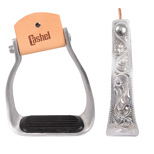 Cashel 2" Slanted Aluminum Stirrups - Engraved