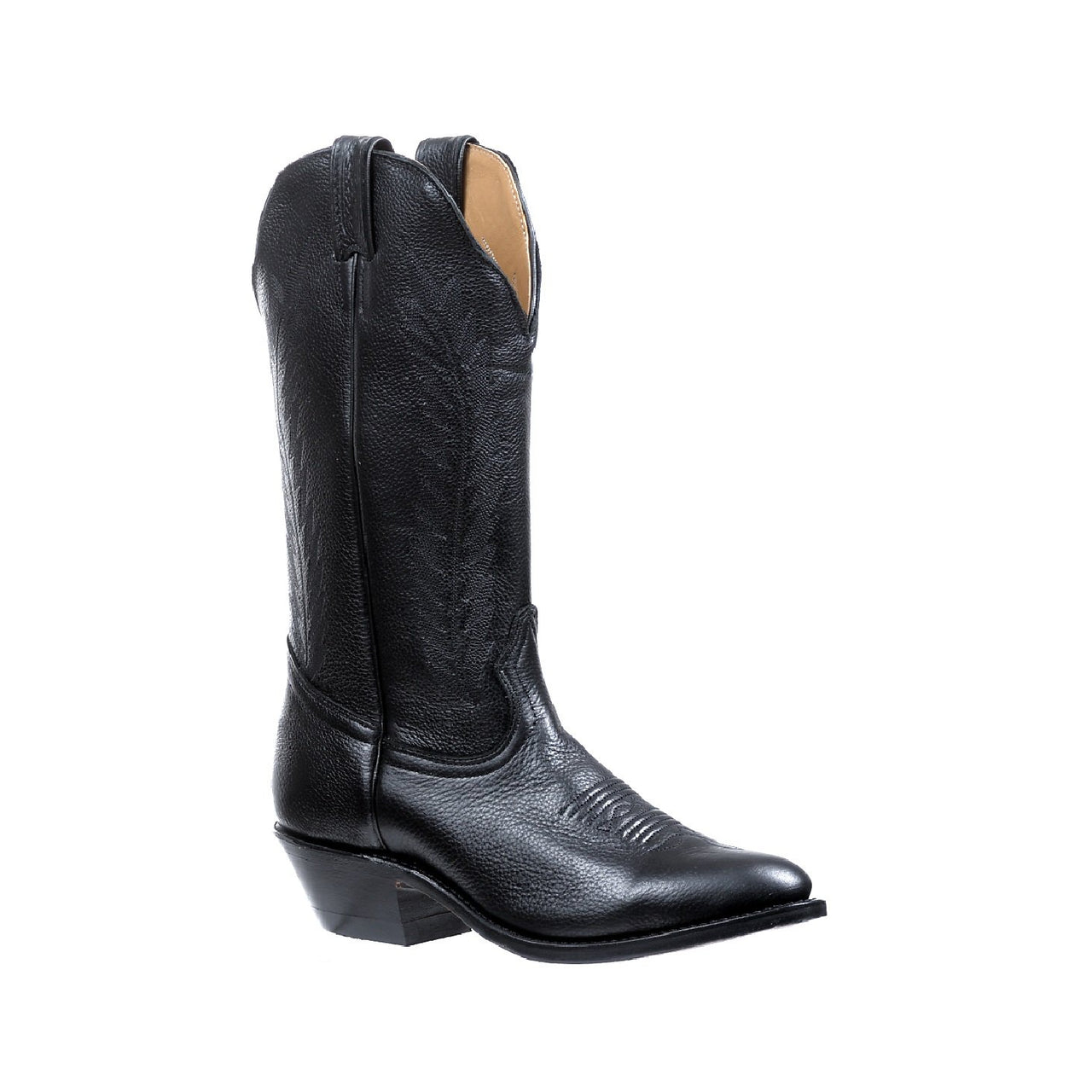 Boulet Women's Medium Cowboy Toe Western Boots - Sporty Black Deer Tan