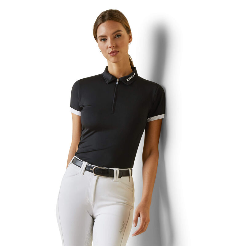 Ariat Womens Bandera 1/4 Zip Polo Shirt - Black
