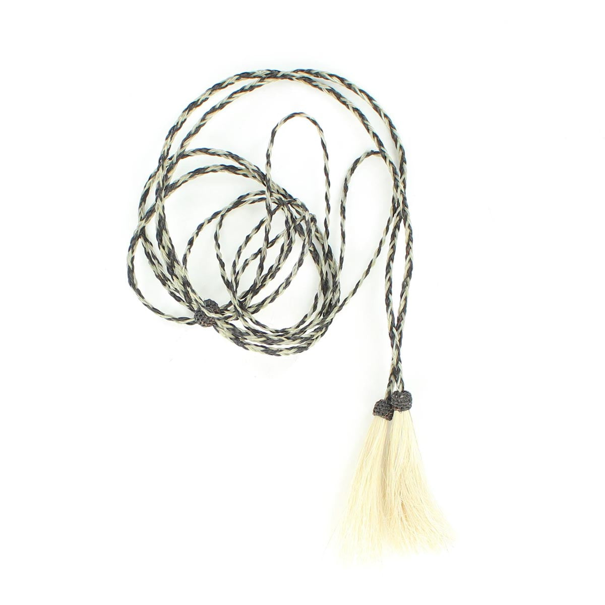 Horse Hair Stampede String with Double Loops, Grey