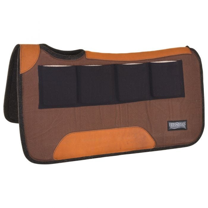 Reinsman Multi-Fit 4 Ranch Pro Square Contour Wool Pad - Brown Duck Canvas