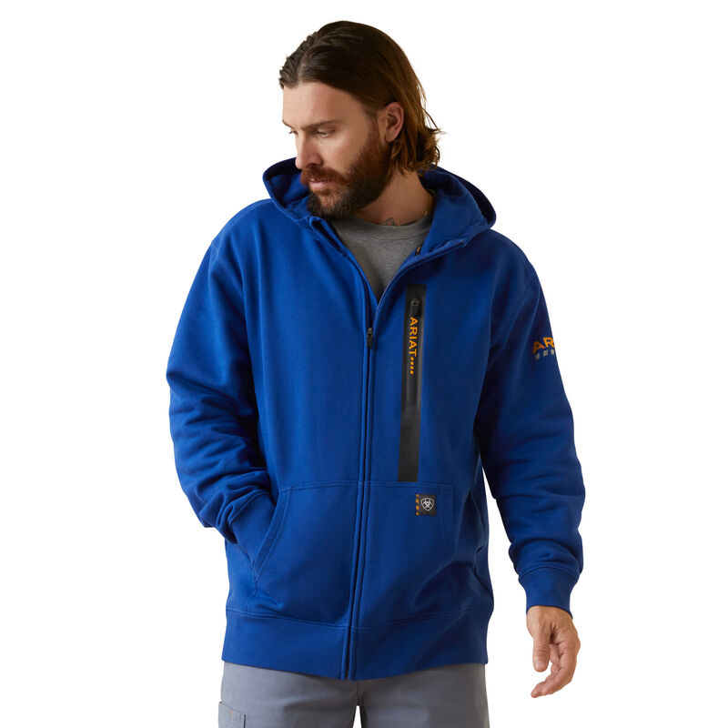 Ariat Mens Rebar Workman Full Zip Hood Royal Blue