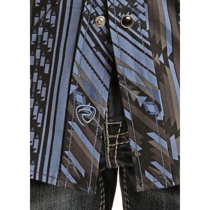 Rock &amp; Roll LS Aztec Stripe Snap Shirt