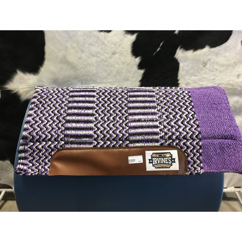 Acrylic Geometric Pattern Felt Saddle Blanket & Pocket - LT Purple