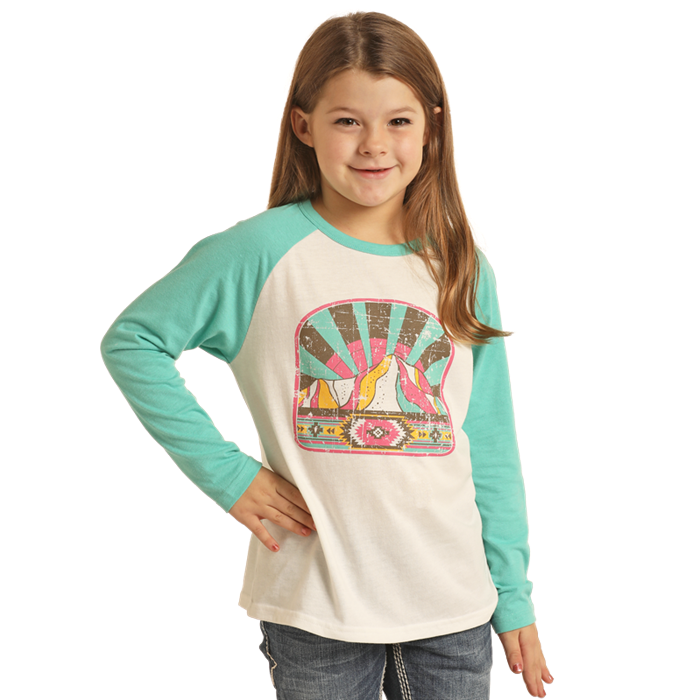 Rock & Roll Girls Graphic Baseball Tee