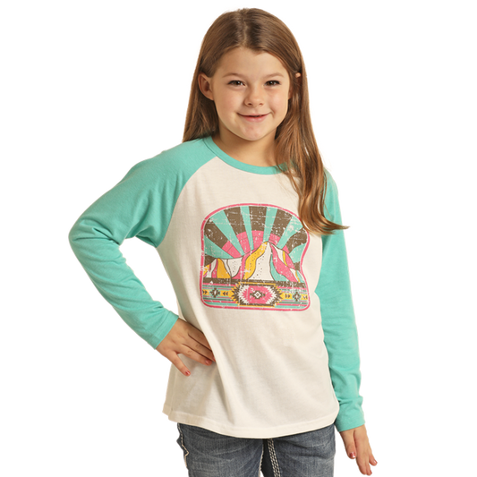 Rock & Roll Girls Graphic Baseball Tee