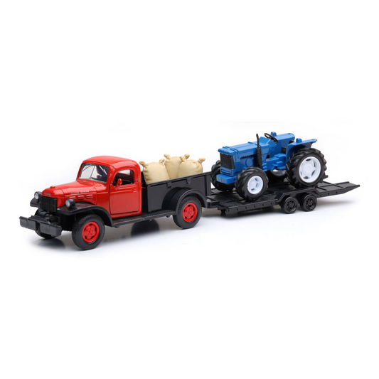 New-Ray Toys 1946 Dodge Power Wagon w/Farm Tractor Toy