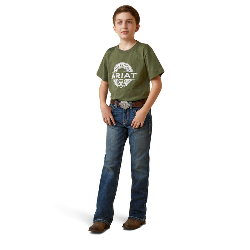 **Ariat Boys B4 Relaxed Rafael Boot Cut Jeans - Wave