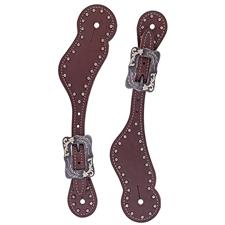 Ladies Oiled Harness Leather Spur Straps - Oiled Canyon Rose