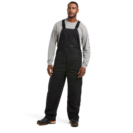 Ariat Men's Rebar DuraCanvas Stretch Insulated Bib Overalls - Black