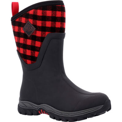 Muck Womens Arctic Sport II Mid Boots - Black/Red Plaid  FINAL SALE