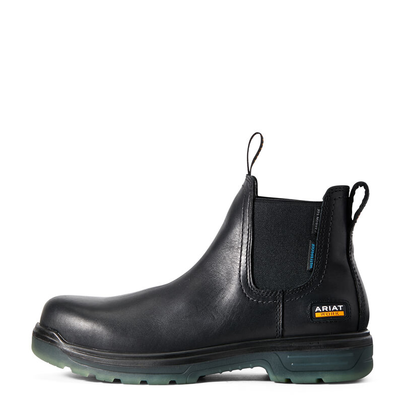 **Ariat Mens Turbo Chelsea CSA Waterproof Carbon Toe Work Boots - Black