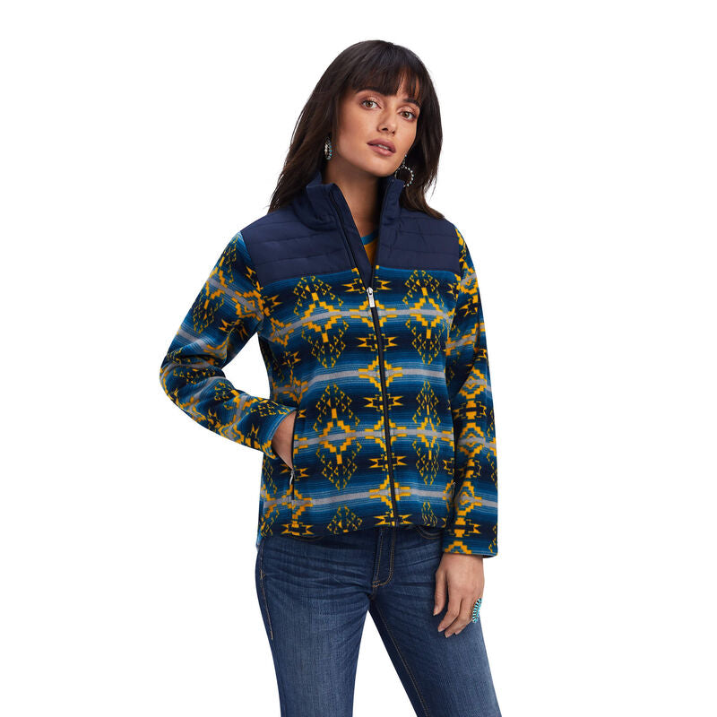 Ariat Womens Prescott Fleece Jacket - Navy Sonoran Print