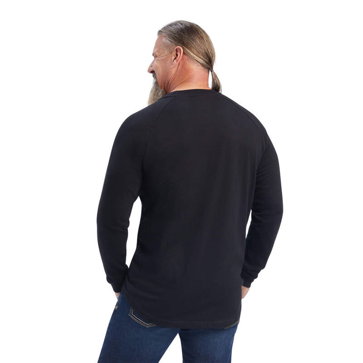 Ariat Mens Rebar Cotton Strong LS T-Shirt  Black