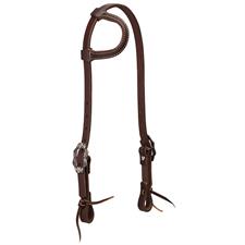 Weaver Working Tack Sliding Ear Headstall with Buffed Brown Iron Hardware, Average