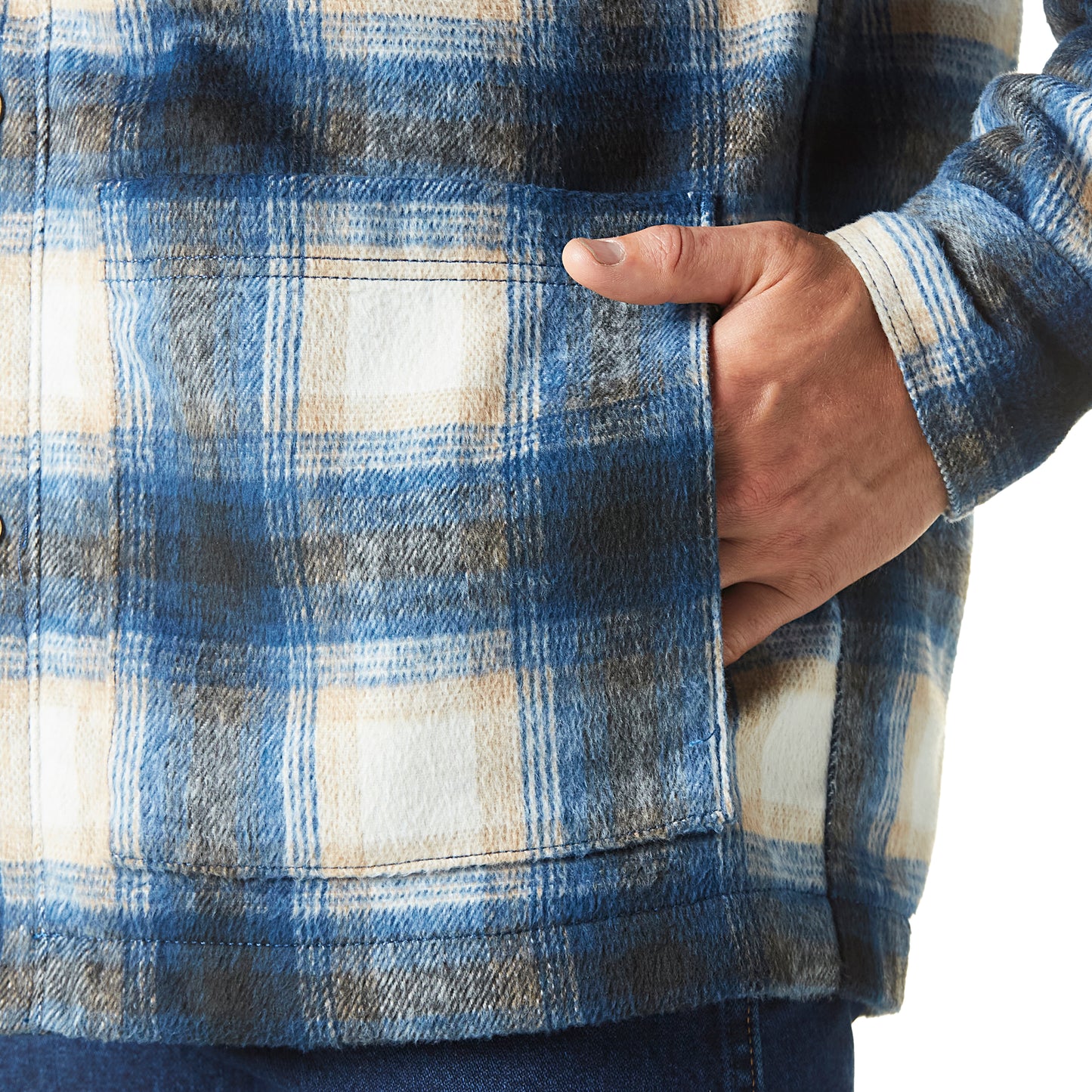 Wrangler Flannel Quilted Lined Shirt Jacket - Blue