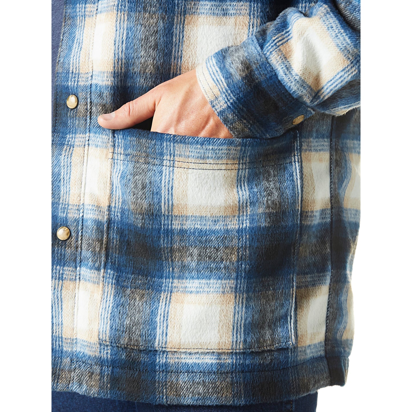 Wrangler Flannel Quilted Lined Shirt Jacket - Blue