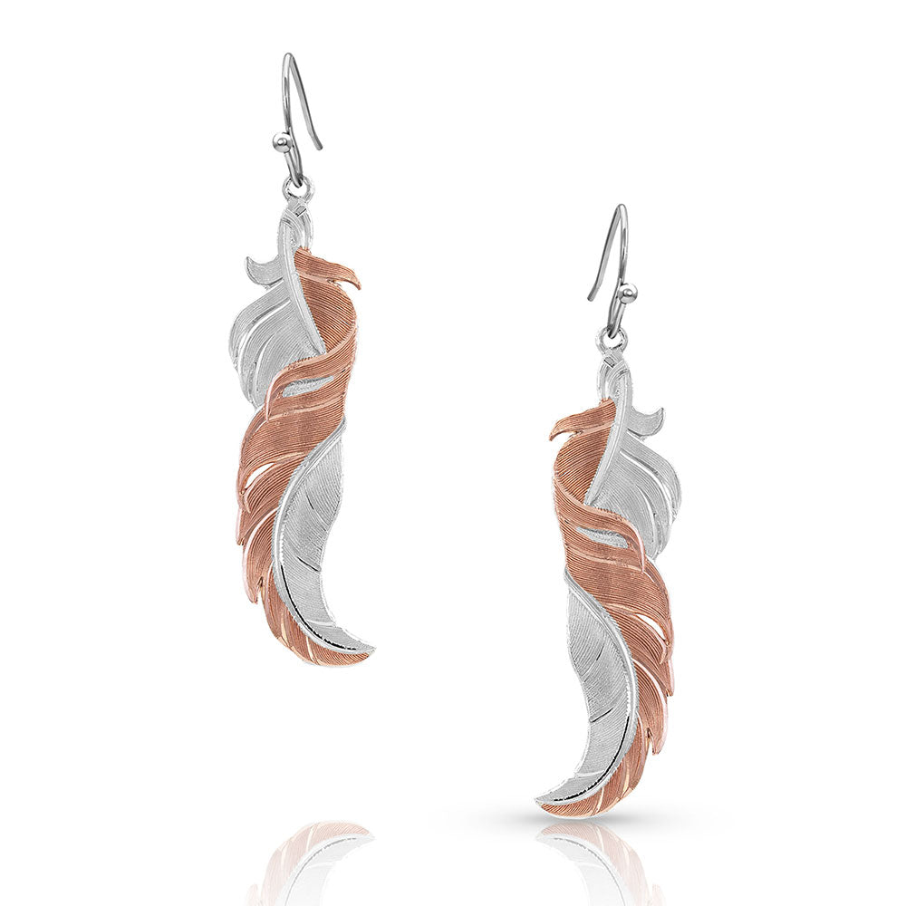 Montana Silversmiths Earrings Twisted Rose Feather