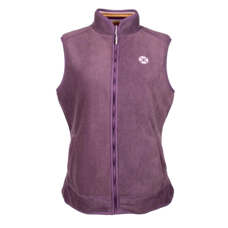 Hooey Girls Reversible Fleece Vest Purple w/Serape Pattern