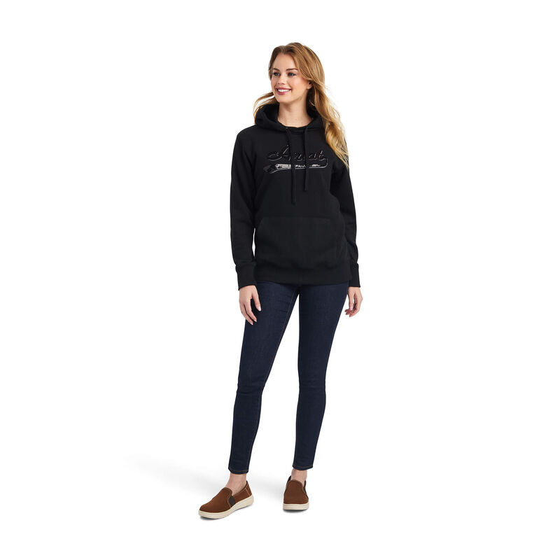 Ariat Women's REAL Sequin Logo Hoodie - Black
