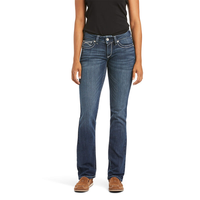 Ariat Women's REAL Mid Rise Stretch Ivy Stackable Straight Leg Jeans - Dresden - Irvine Tack & Western Wear