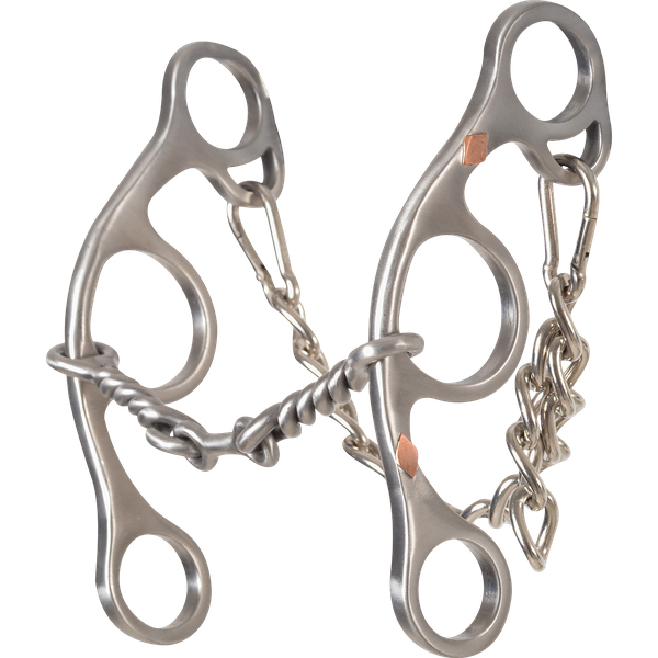 Classic Equine Sherry Cervi Twisted Wire Dogbone Short Shank Gag Barrel Bit