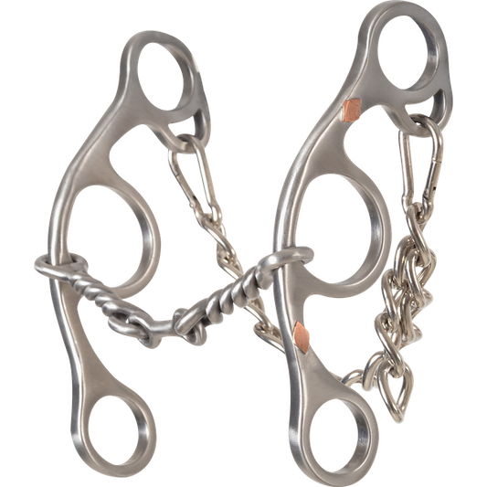 Classic Equine Sherry Cervi Twisted Wire Dogbone Short Shank Gag Barrel Bit