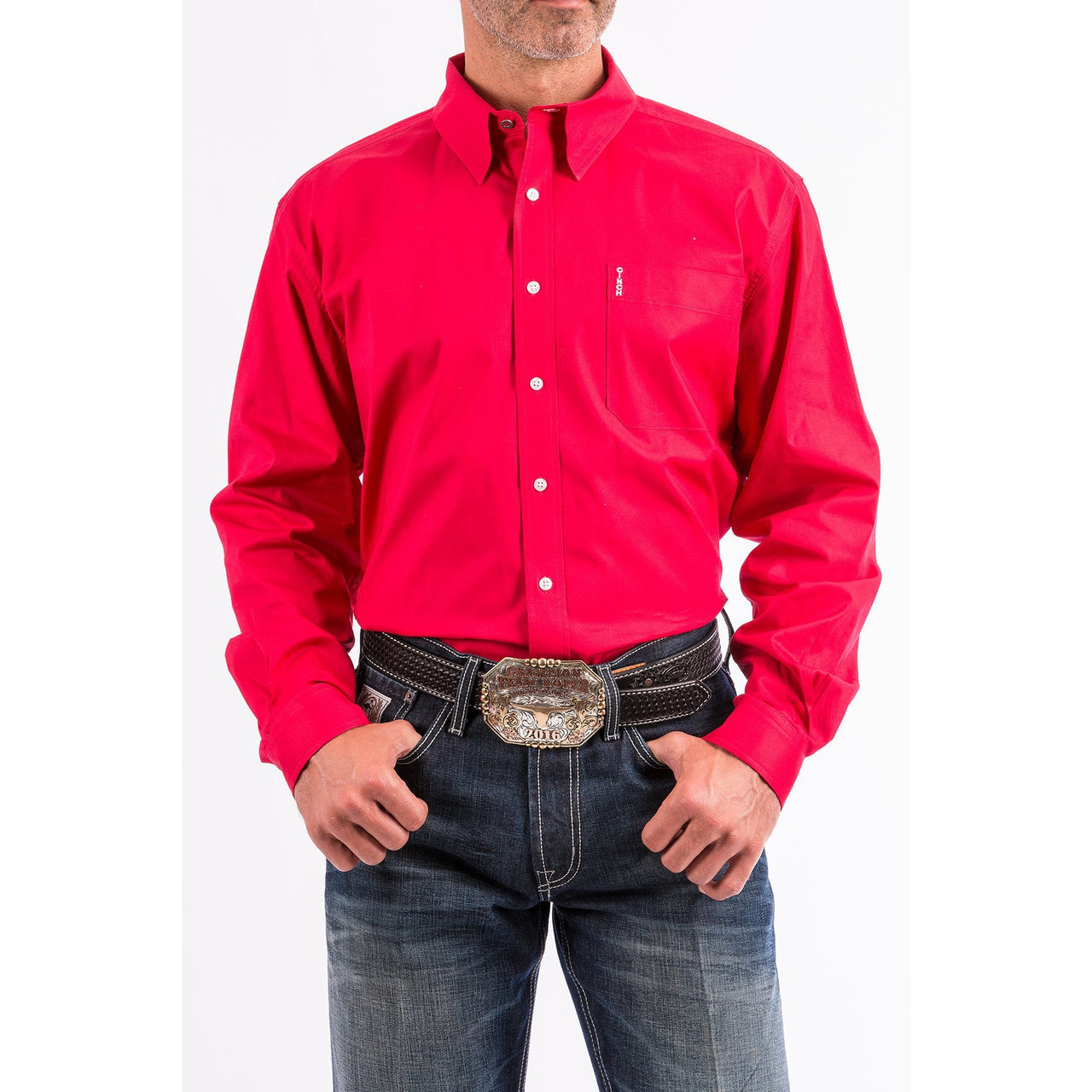 Cinch Long Sleeve Modern Fit Men's Shirt - Red