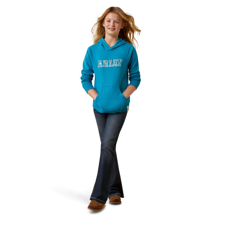 Ariat Girls 3D Logo 2.0 Hoodie - Mosaic Blue