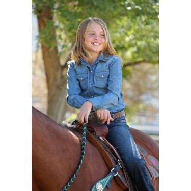 Cruel Girl Girls LS Denim Western Shirt - Indigo