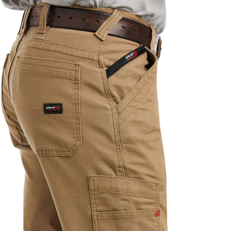 Ariat Men's FR M5 DuraLight Stretch Stackable Canvas Straight Pant - Field Khaki