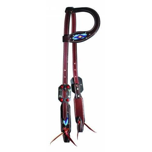 Professional's Choice Single Beaded Dark Headstall