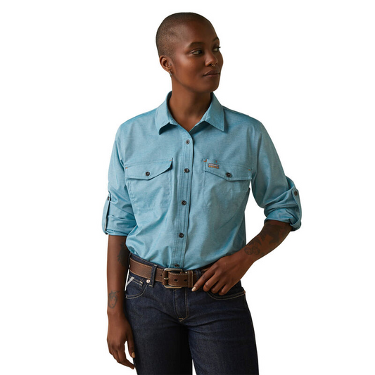 Ariat Women's Rebar Made Tough VentTEK DuraStretch Work Shirt - Larkspur Heather