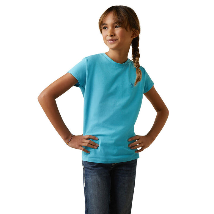 Ariat Girls Youth Varsity Camo T-Shirt - Mosaic Blue