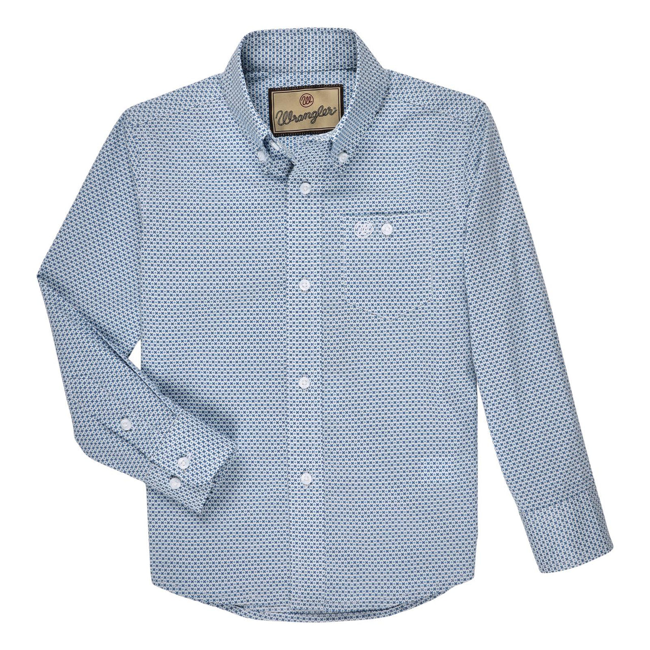 Wrangler Boys Classic Long Sleeve Shirt - Blue