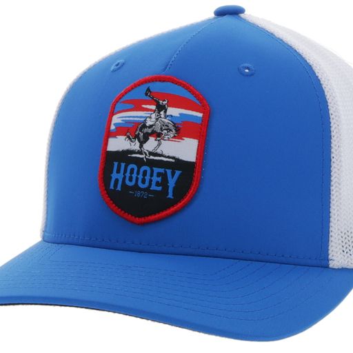 Hooey Cheyenne Flexfit Cap - Blue & White w/Patch