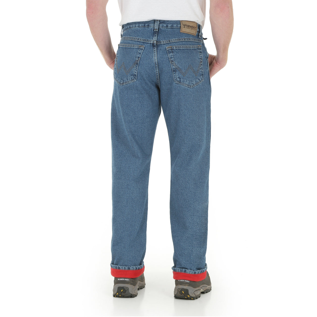 Wrangler Rugged Wear Thermal Men's Jeans - Stonewashed Denim w Red Lining