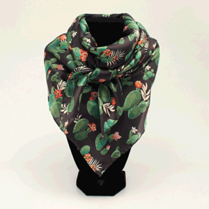 M&F 33x33 Silk Cactus Wild Rag - Black