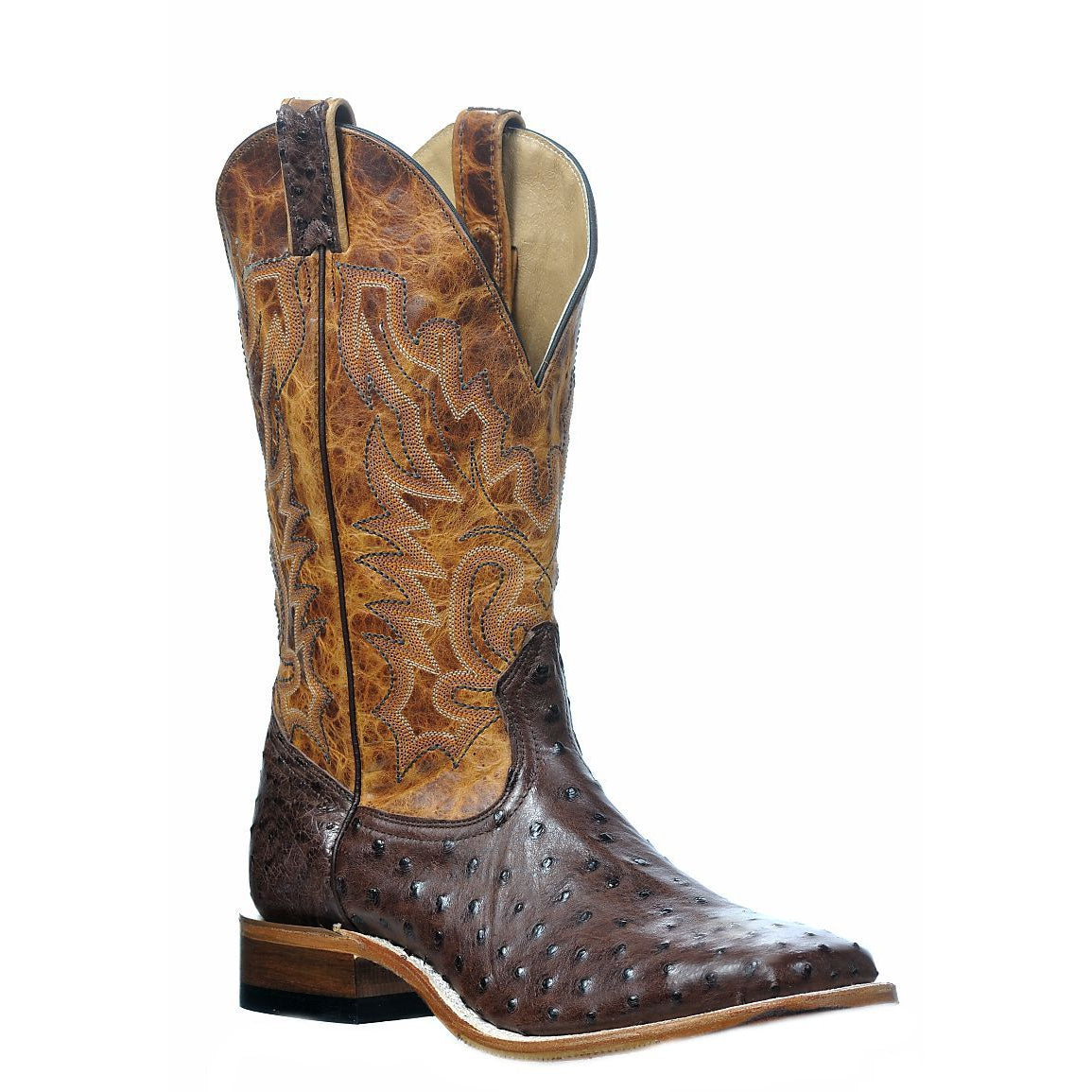 Boulet Men's Exotic Ostrich Western Boots - Lone Star Cognac/Ostrich Kango Tabac