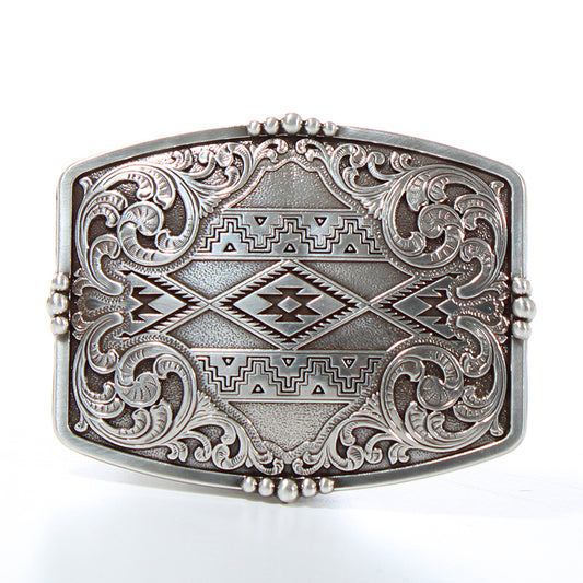 Nocona Mens Buckle - Rectangle Aztec Floral